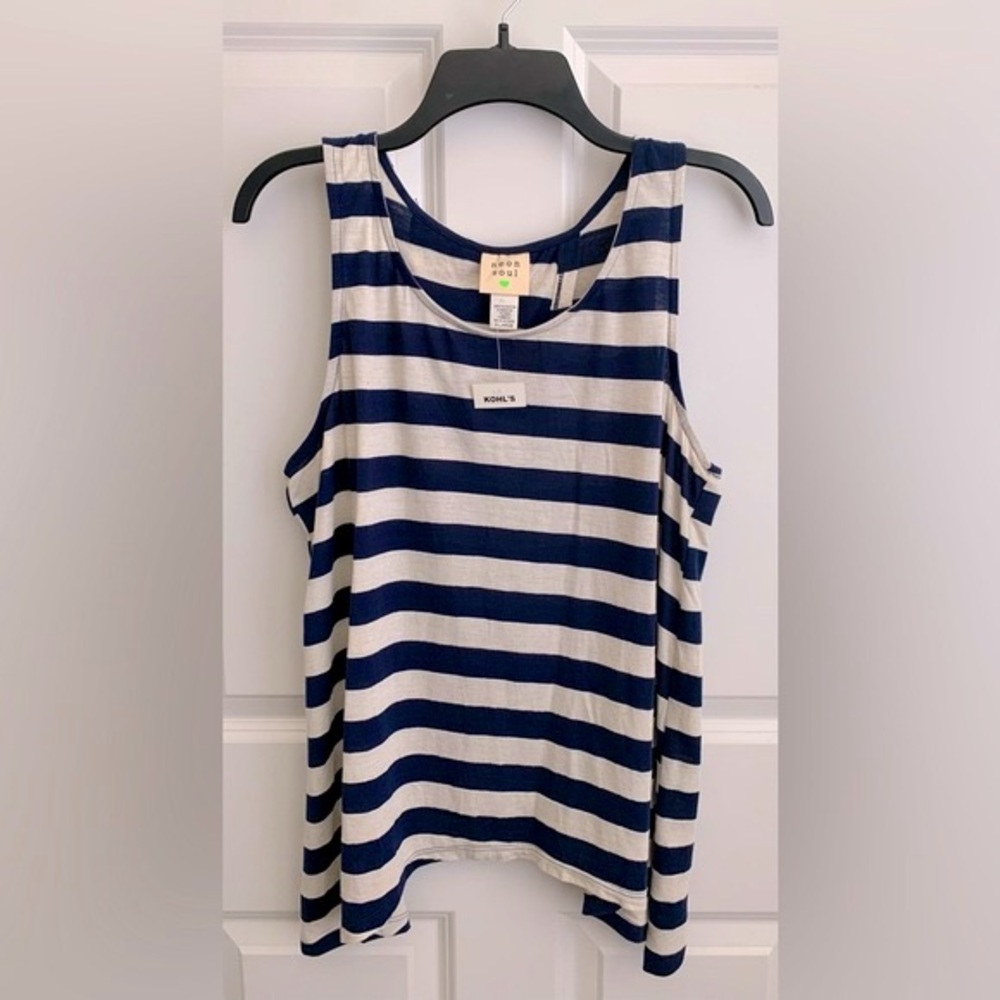 Kohl's | Navy & White Stripes | Sleeveless | Scoop neck | Slightly open back